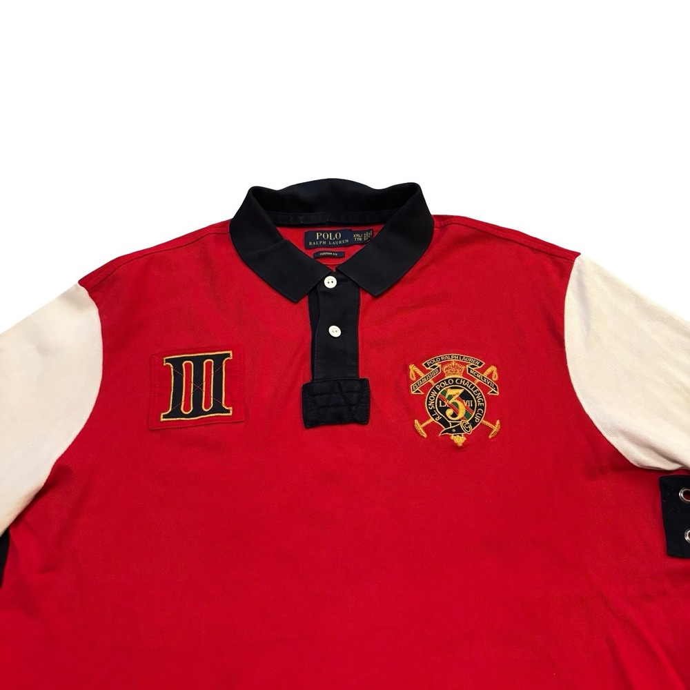 Polo Ralph Lauren Mens XXL Red‎ Snow Polo Challenge Cup Long Sleeve Rugby Shirt